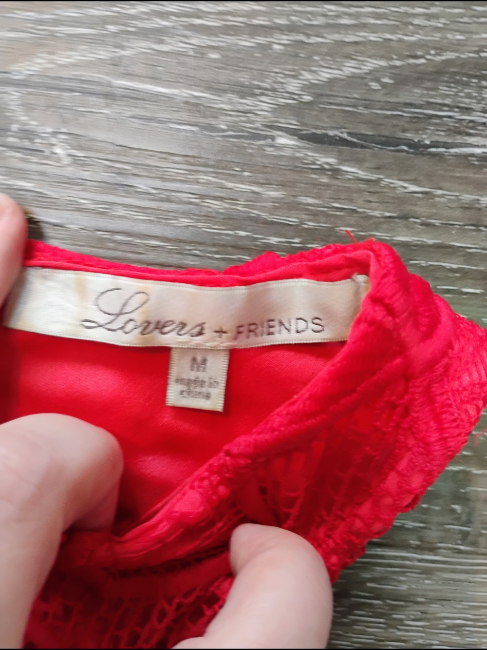 Lovers + Friends Red Lace Halter Mini Dress Size M - Picture 4 of 5